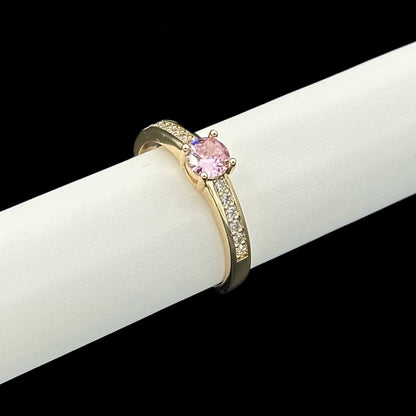 Inel reglabil Promise Pink Placat cu Aur 18K