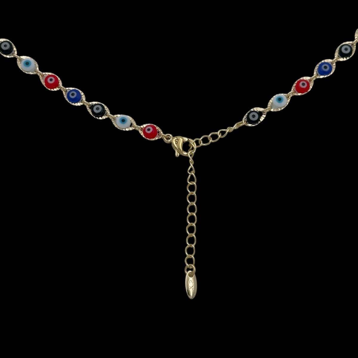 Colier Evil Eye Multicolor Placat cu Aur 18K