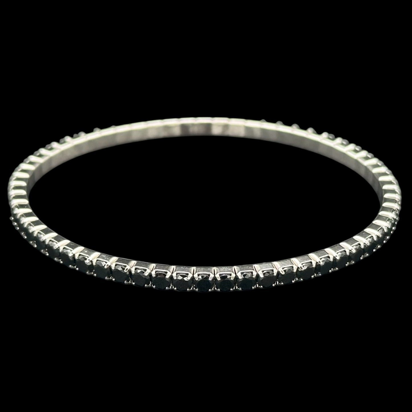 Bratara Tennis Elastic Black Argint