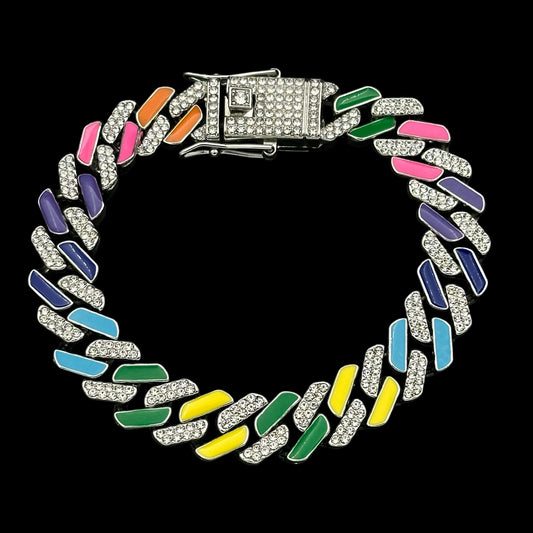 Brățară Cuban Rainbow Silver
