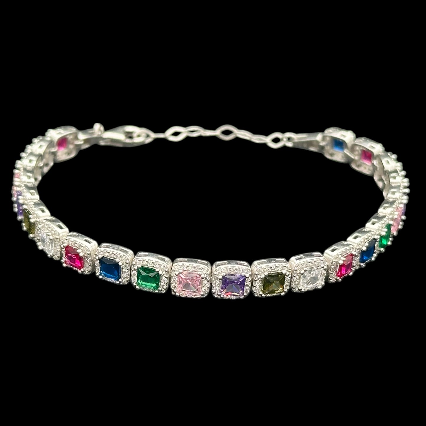 Bratara Tennis Diamond Multicolor Argint