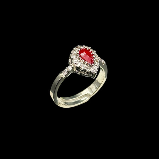 Inel reglabil Heart Red