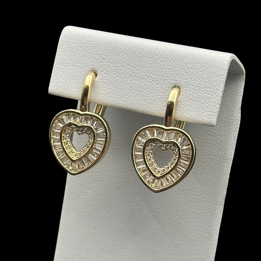 Cercei Heart Placați cu Aur 18K