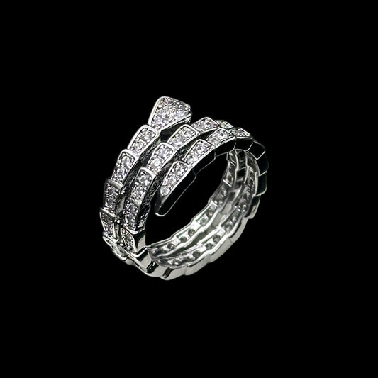 Inel reglabil Serpent Silver