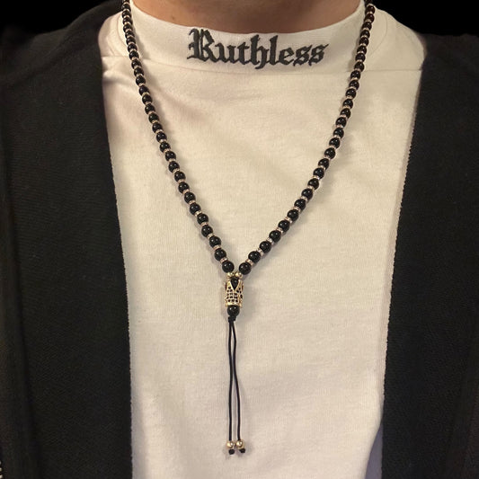Colier Rosary Crown Black