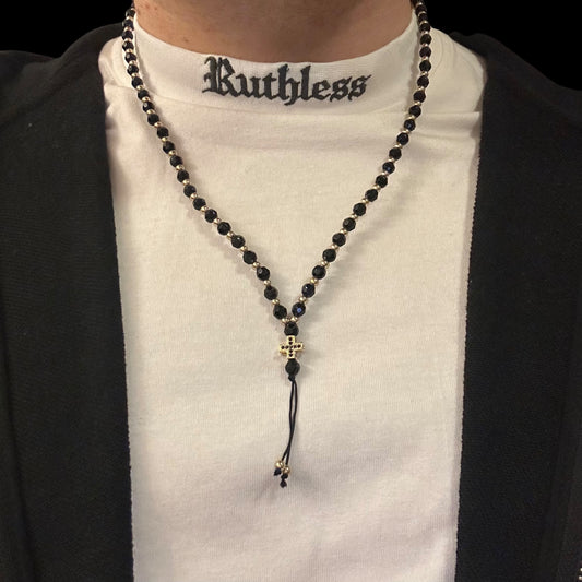 Colier Rosary Church Black