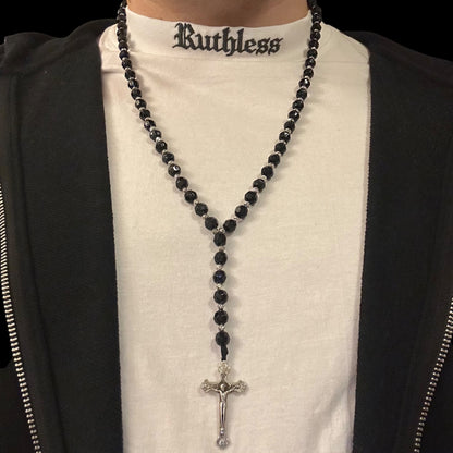 Colier Rosary 5MM Silver