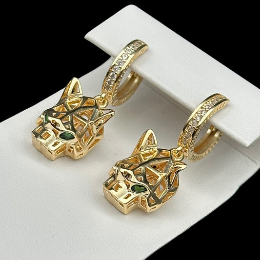 Cercei Panthera 2 Placați cu Aur 18K