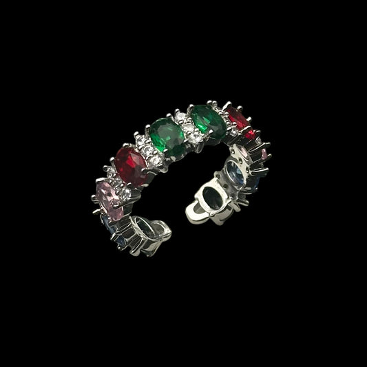 Inel reglabil Rainbow Silver