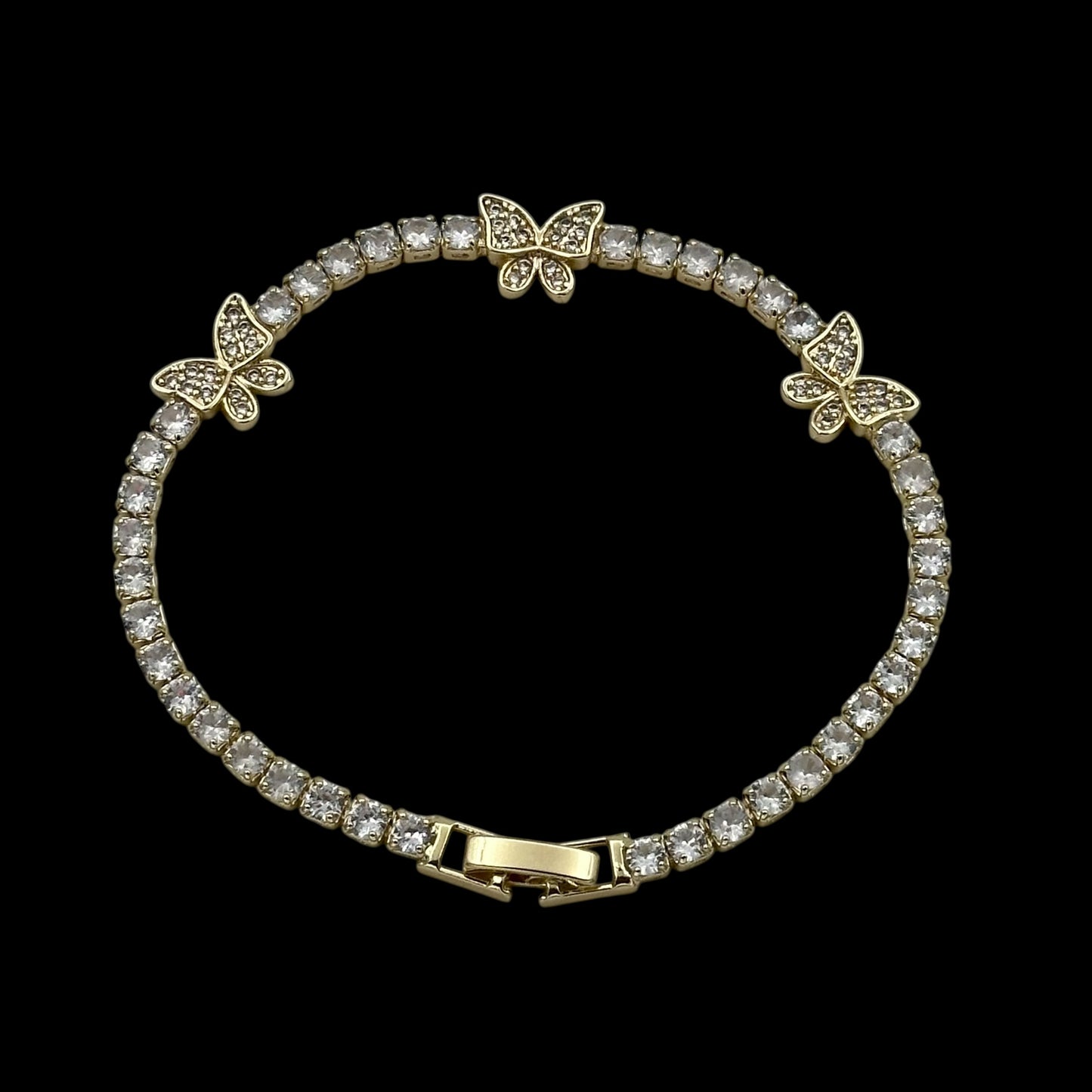 Brățară Tennis Butterfly Placată cu Aur 18K