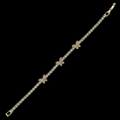 Brățară Tennis Butterfly Placată cu Aur 18K