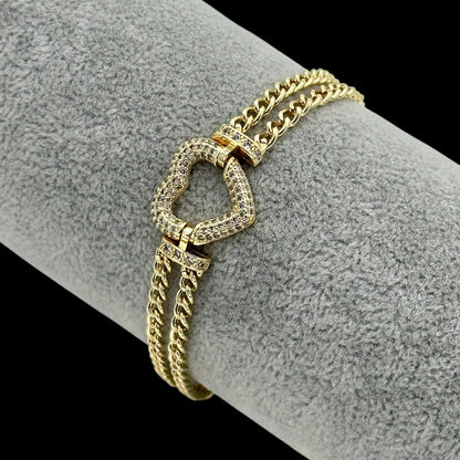 Brățară Heart Placată cu Aur 18K