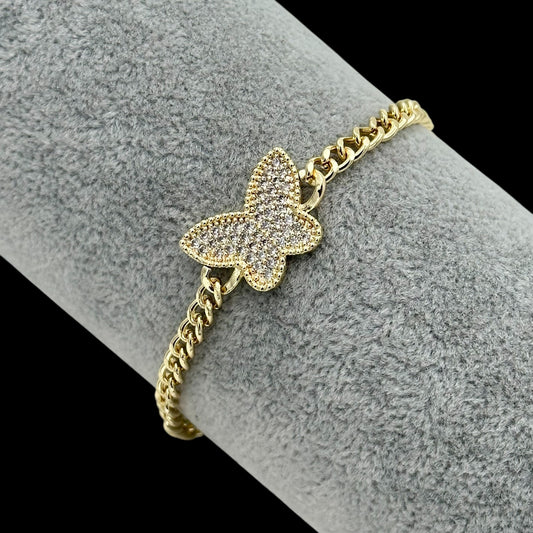 Brățară Butterfly Placată cu Aur 18K