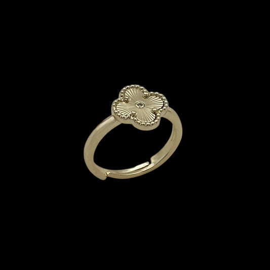 Inel reglabil Trifoi Regal Placat cu Aur 18K