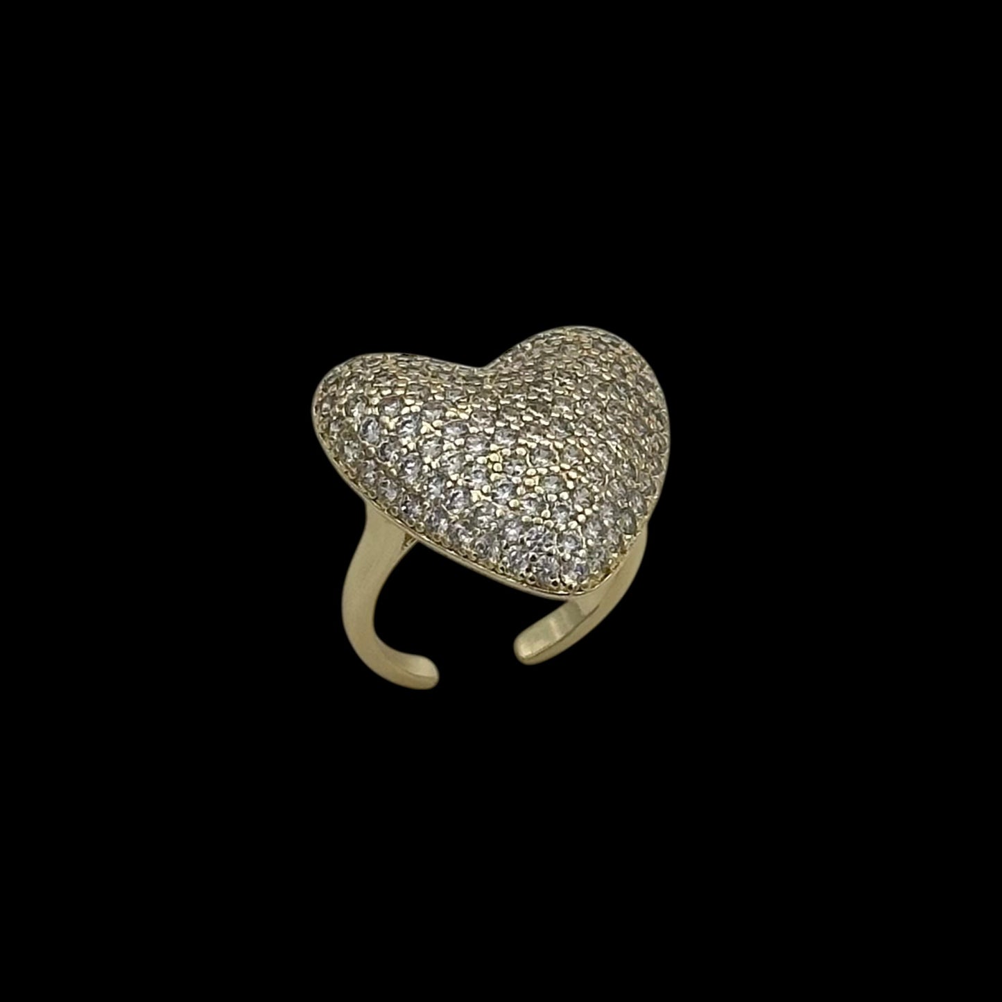Inel reglabil Heart Placat cu Aur 18K