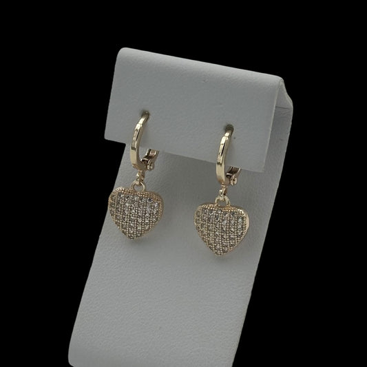 Cercei Mini Heart Placați cu Aur 18K