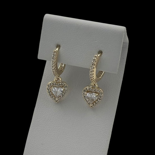 Cercei Mini Heart Placați cu Aur 18K