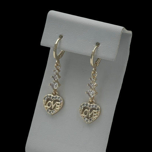 Cercei Love Placați cu Aur 18K