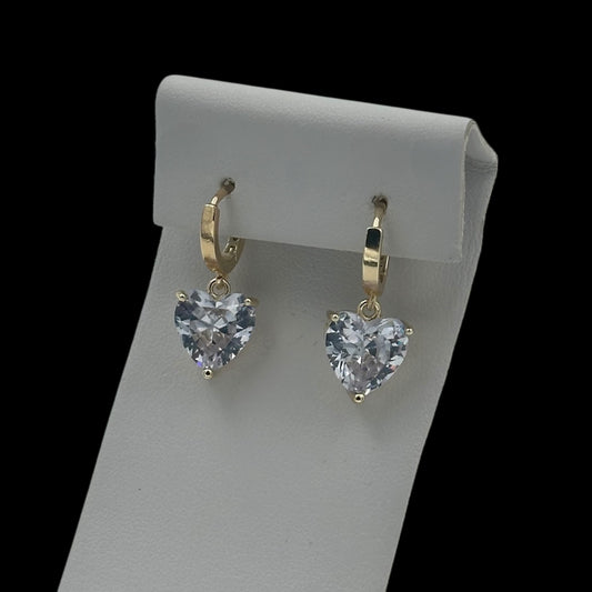 Cercei Heart Placați cu Aur 18K