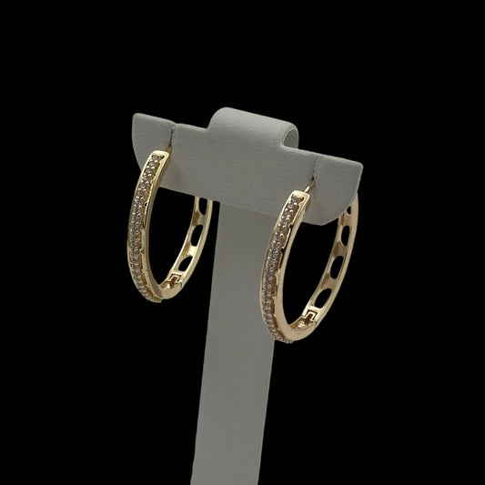 Cercei Circle Dazzle Placați cu Aur 18K