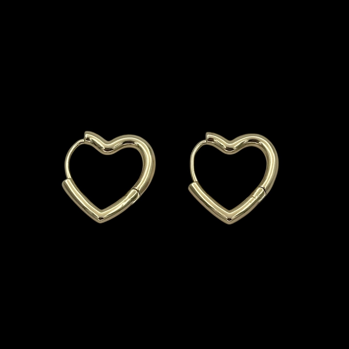 Cercei Mini Heart Placați cu Aur 18K