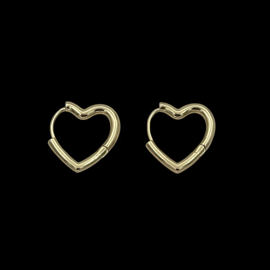 Cercei Mini Heart Placați cu Aur 18K