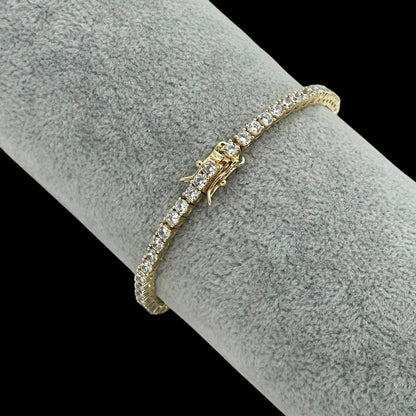 Brățară Tennis 3mm Placată cu Aur 18K