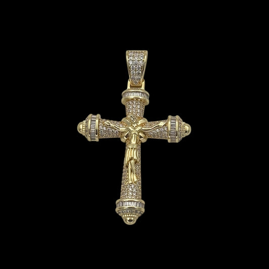 Pandantiv Cruce "Iisus Hristos" Placat cu Aur 18K