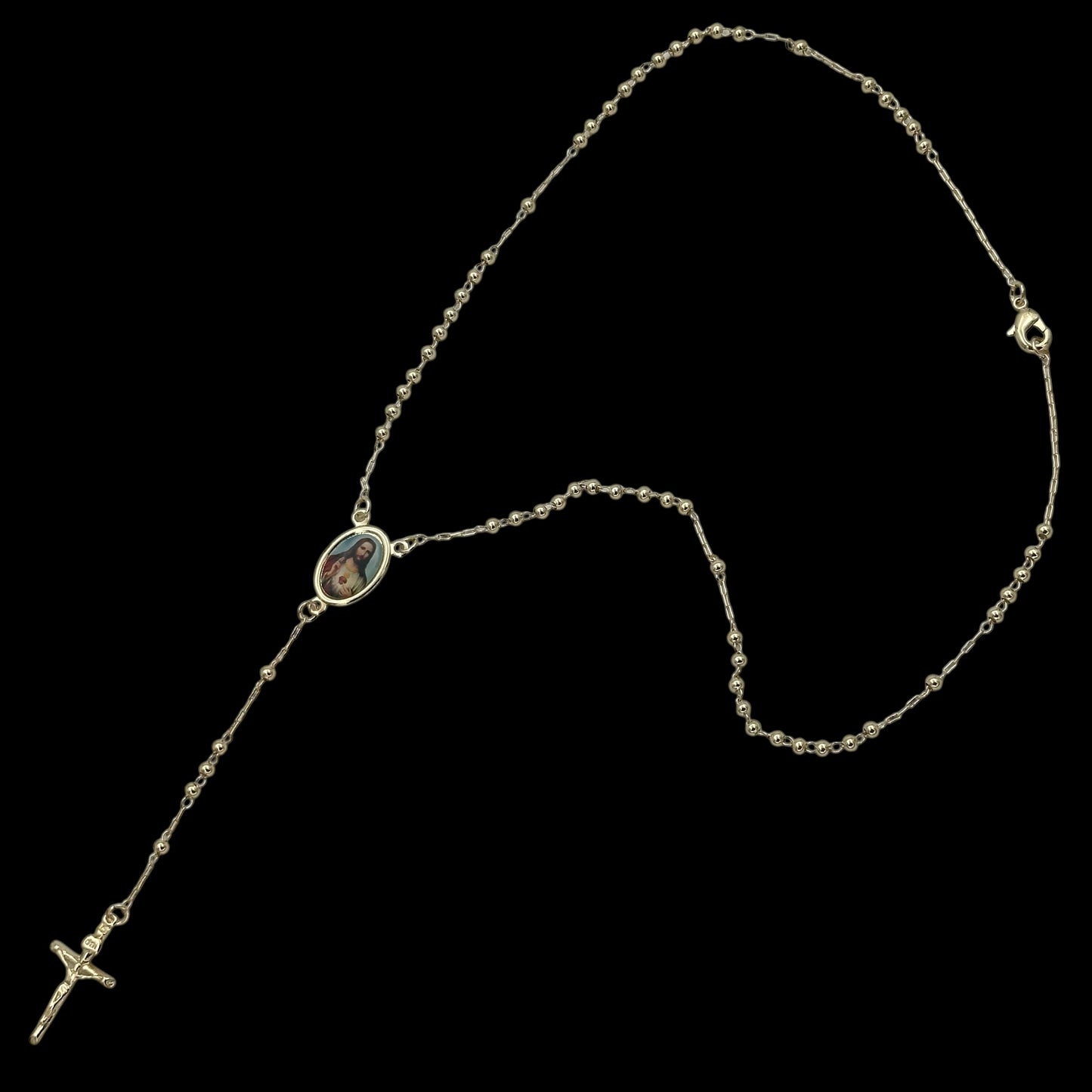 Colier Rosary "Iisus Hristos" Placat cu Aur 18K