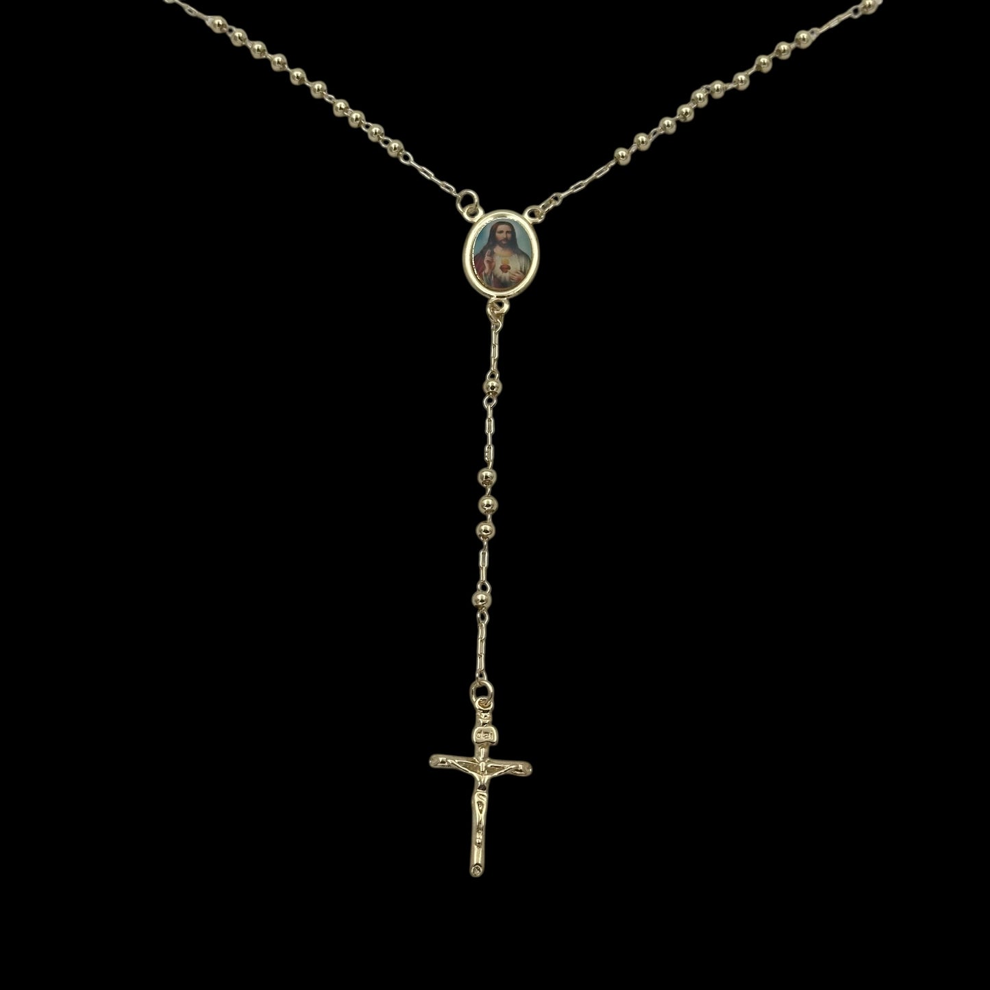 Colier Rosary "Iisus Hristos" Placat cu Aur 18K