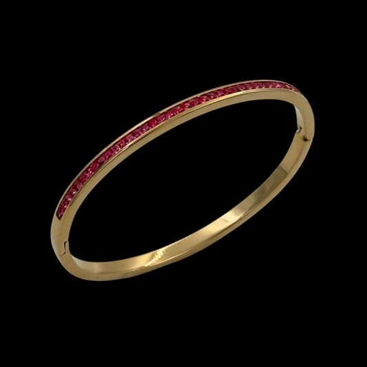 Brățară Fixă Love Pink INOX Placată cu Aur 18K