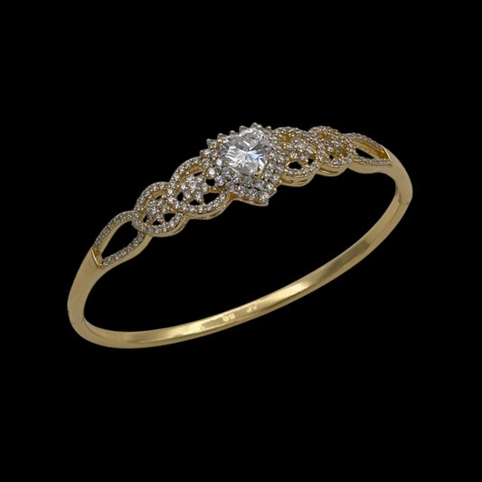 Brățară Fixă Heart of Flowers Placată cu Aur 18K