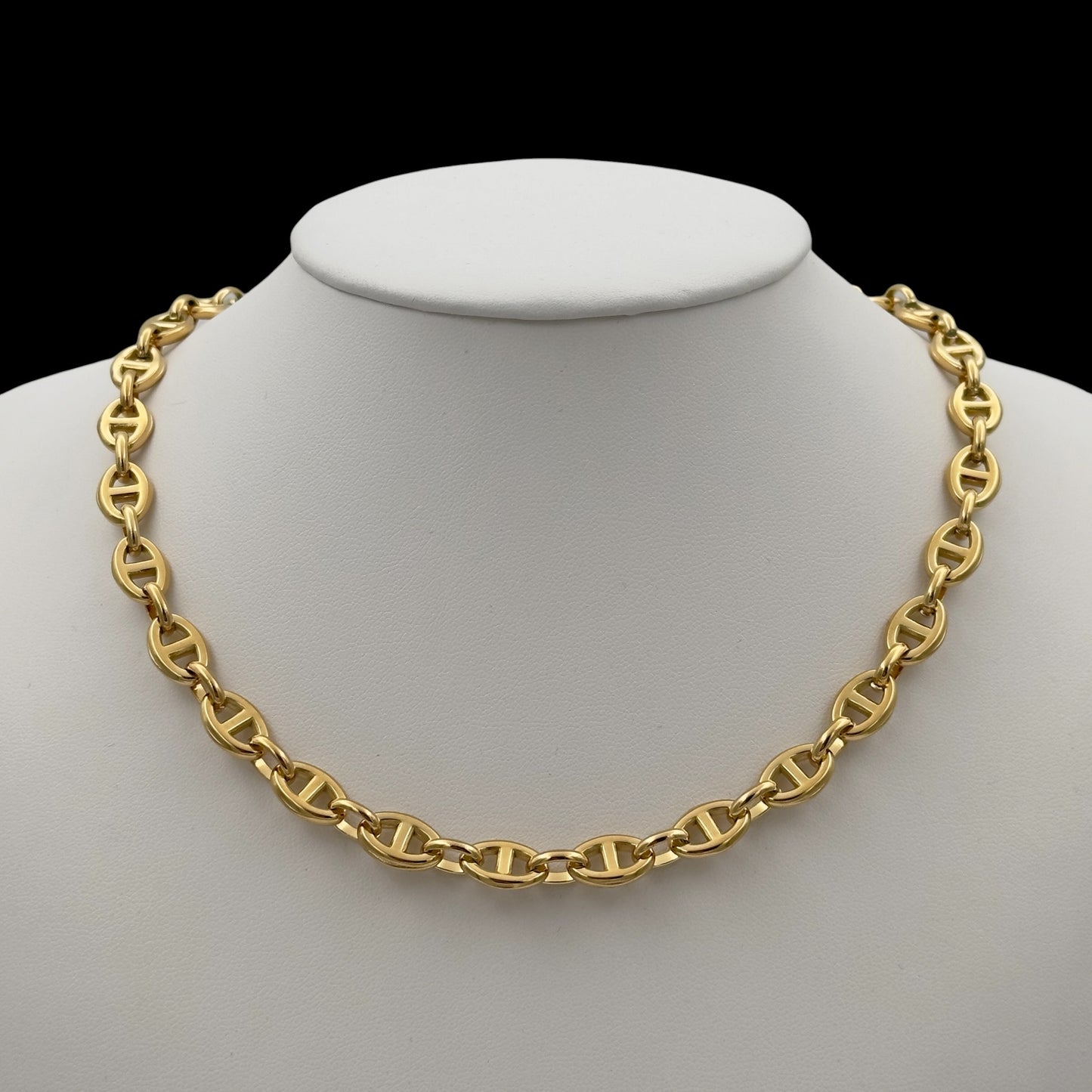 Colier Coffee 8mm INOX Placat cu Aur 18K