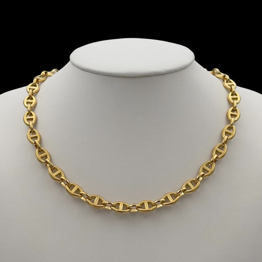 Colier Coffee 8mm INOX Placat cu Aur 18K