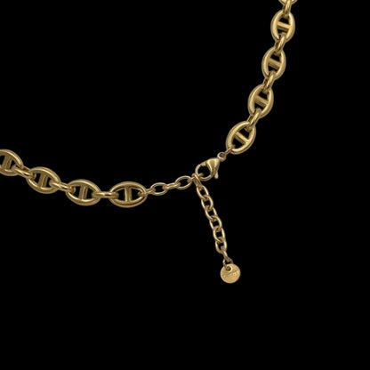 Colier Coffee 8mm INOX Placat cu Aur 18K