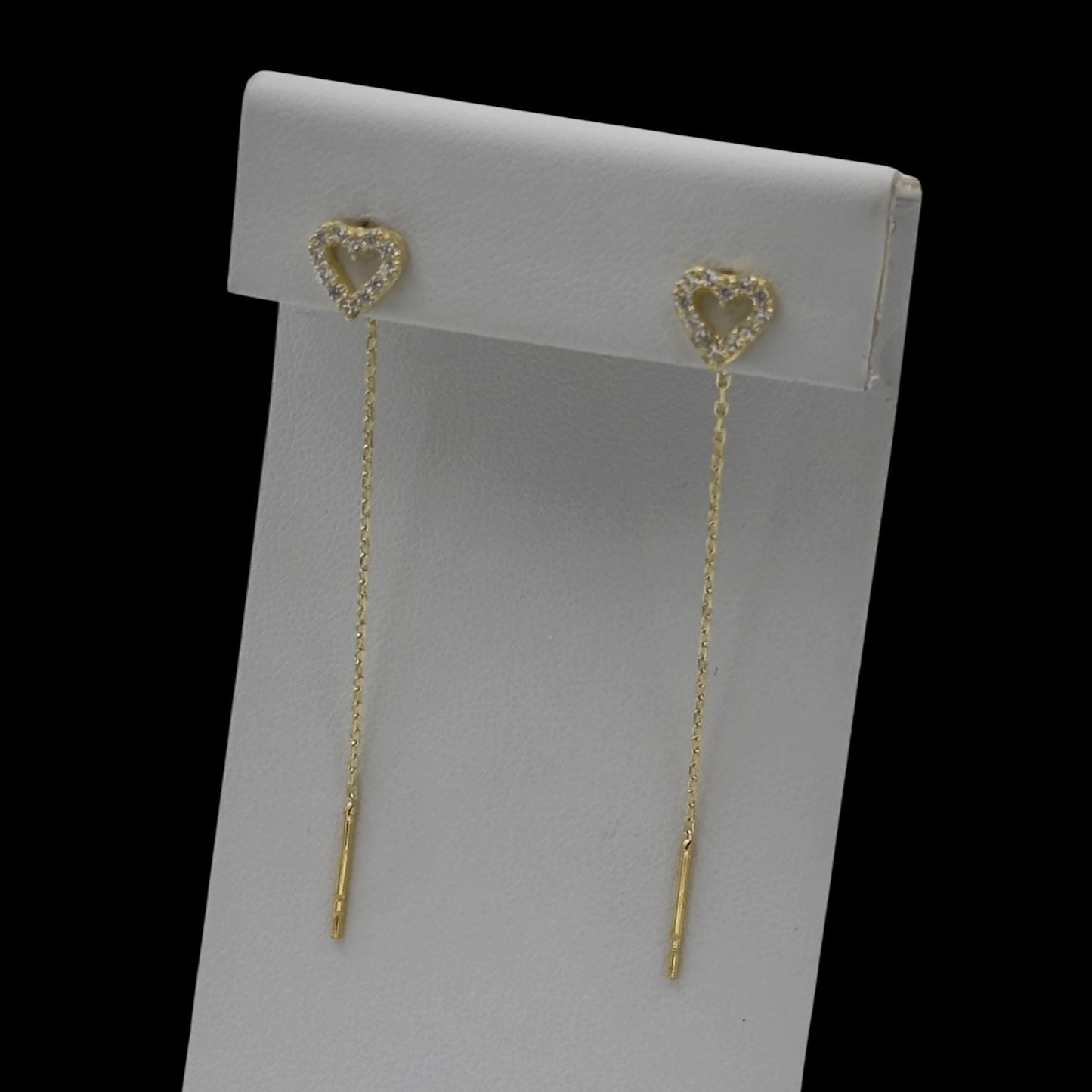Cercei Heart Argint Placati cu Aur 14K