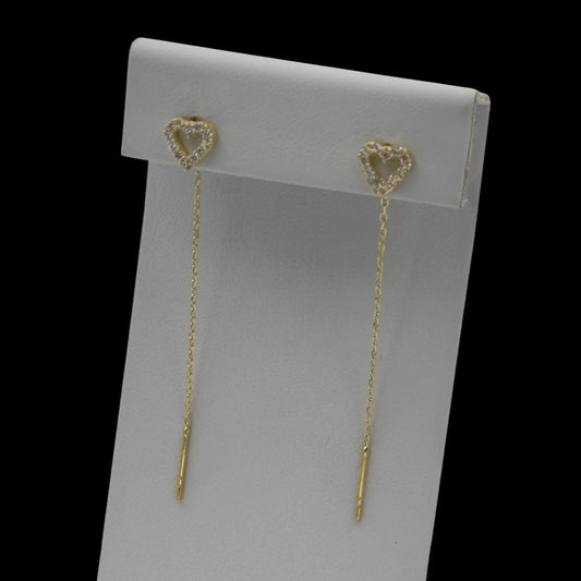 Cercei Heart Argint Placati cu Aur 14K