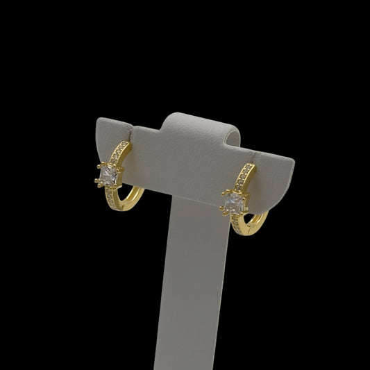 Cercei Mini Diamond Argint Placati cu Aur 14K