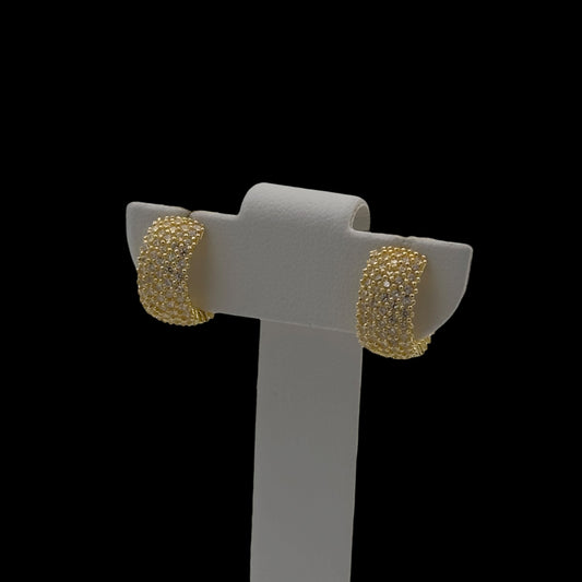Cercei Tennis Diamonds Argint Placati cu Aur 14K