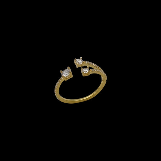 Inel reglabil Trio Spark Argint Placat cu Aur 14K