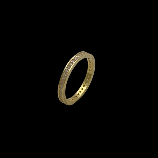 Inel Tennis Argint Placat cu Aur 14K