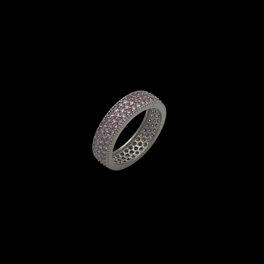Inel Tennis Diamonds Pink Argint