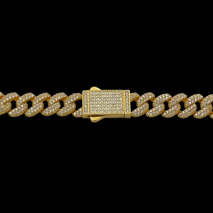 Colier Cuban 10mm Argint Placat cu Aur 14K