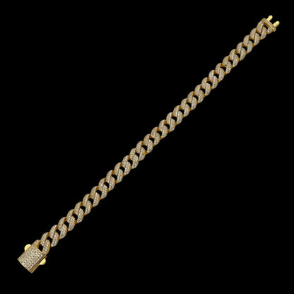 Bratara Cuban 8mm Argint Placata cu Aur 14K
