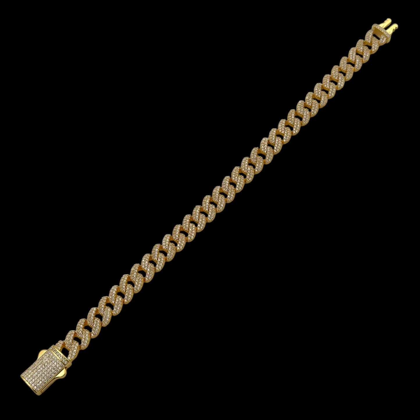 Bratara Cuban 10mm Argint Placata cu Aur 14K