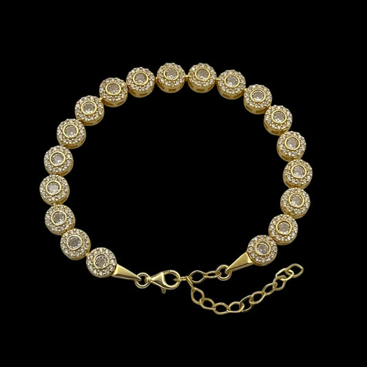 Bratara Tennis Angely Argint Placata cu Aur 14K