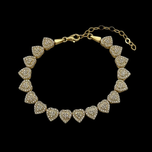 Bratara Tennis Affection Argint Placata cu Aur 14K