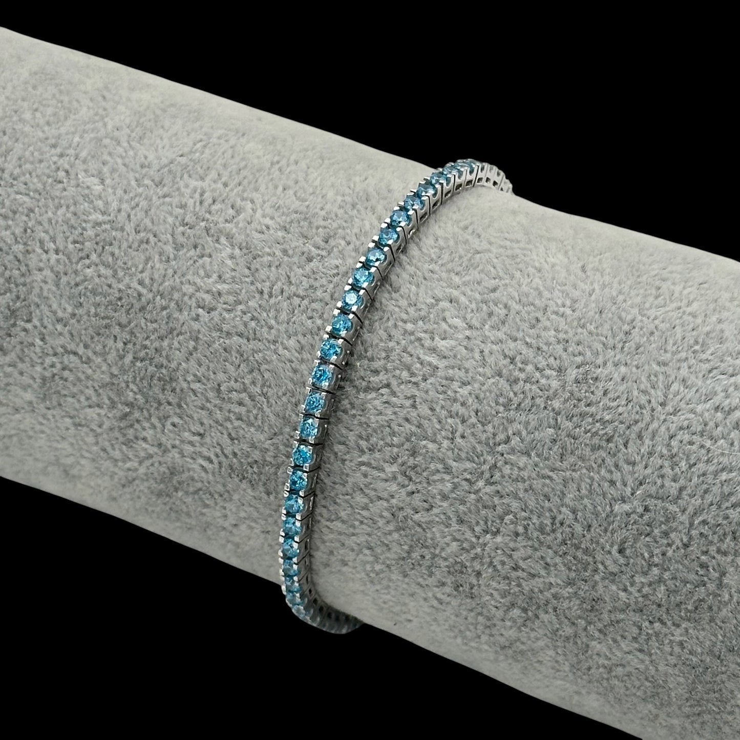 Bratara Tennis 3mm Light Blue Argint