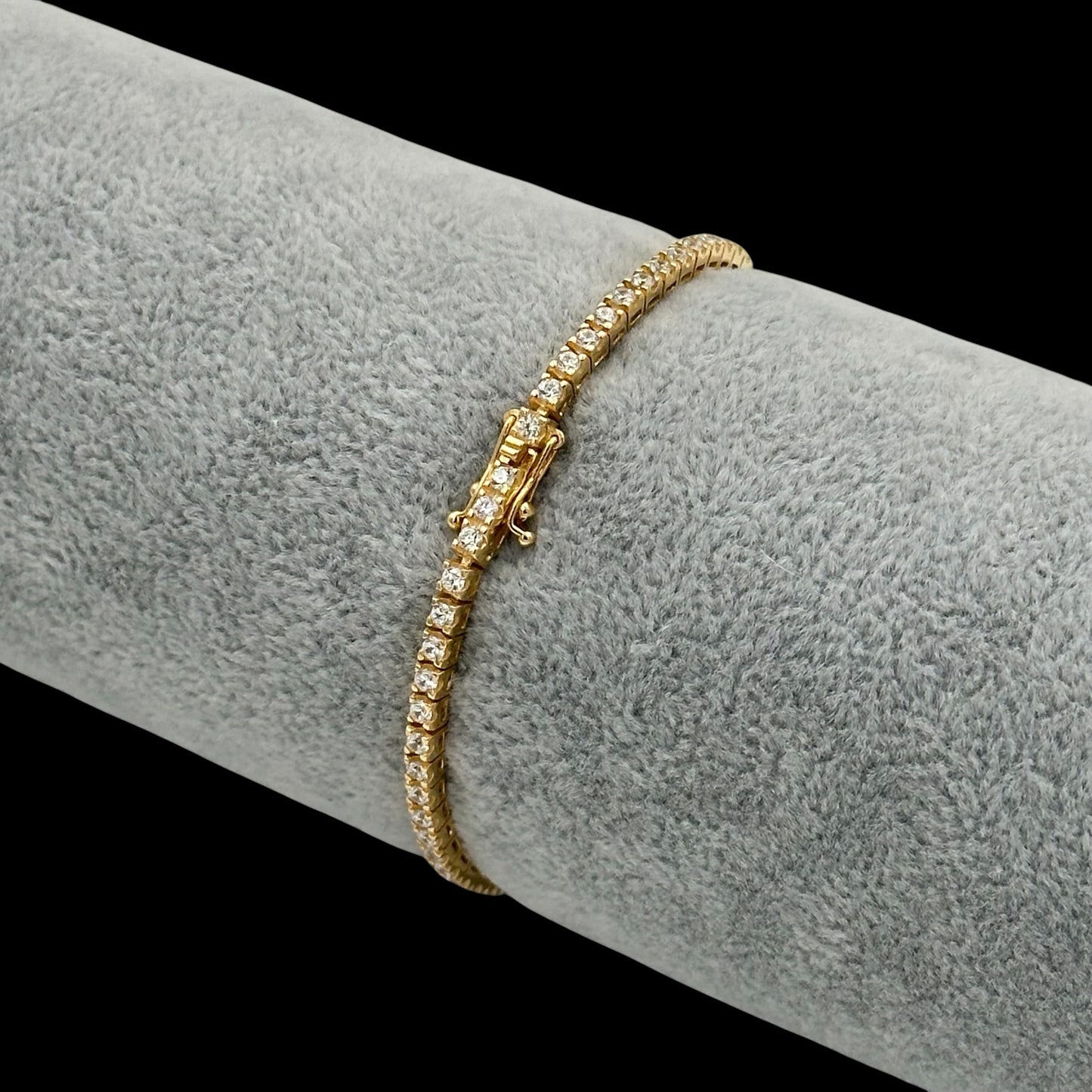 Bratara Tennis 3mm Argint Placata cu Aur 14K