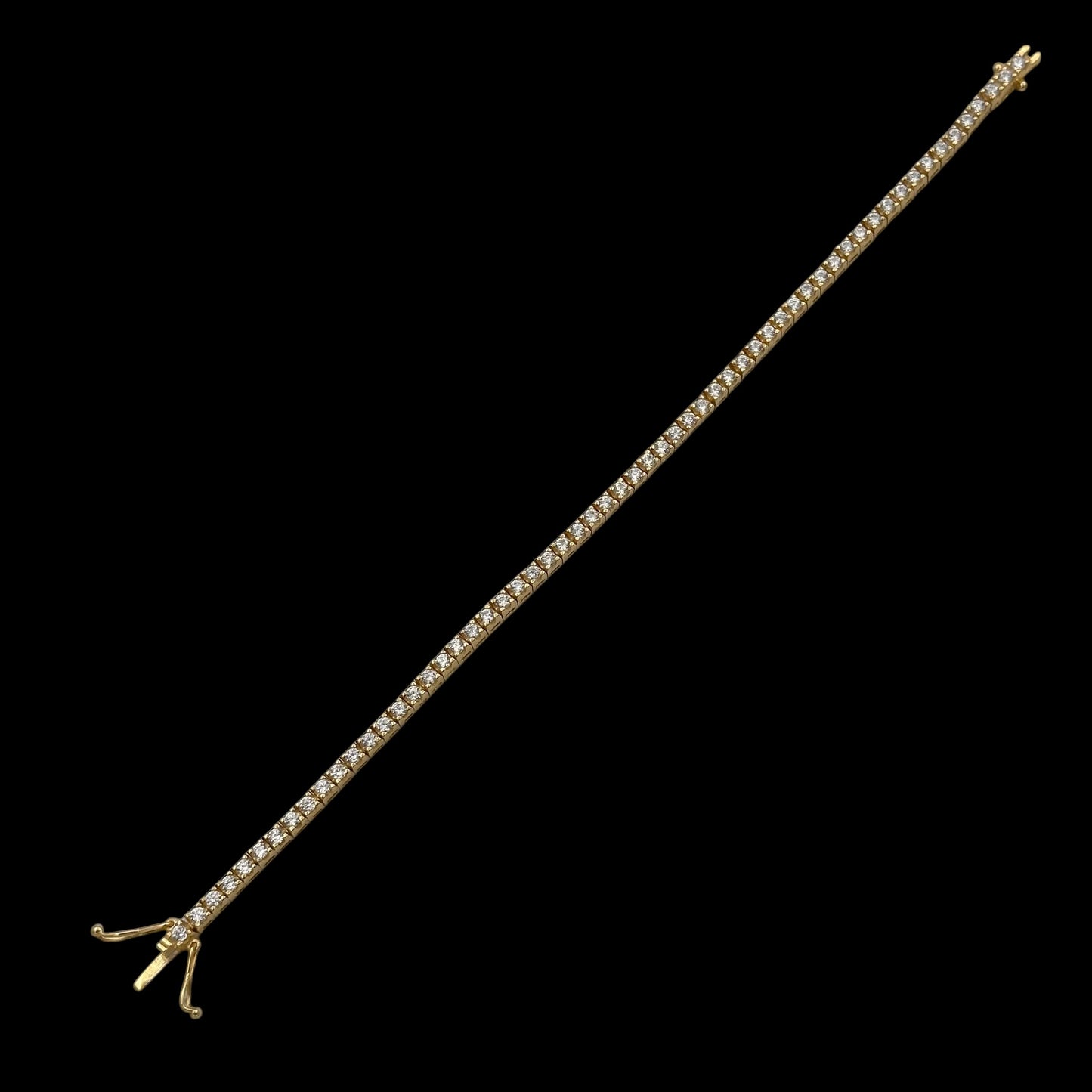 Bratara Tennis 3mm Argint Placata cu Aur 14K